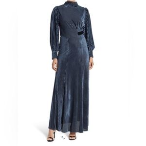 Midnight Blue Bishop Sleeve Maxi Gown